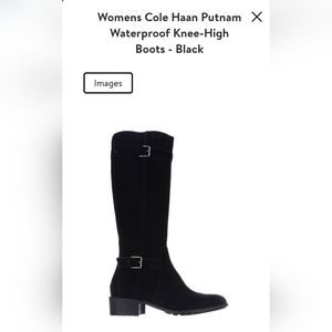 Cole Haan Putnam Waterproof Knee High Boots Blk Suede 10B